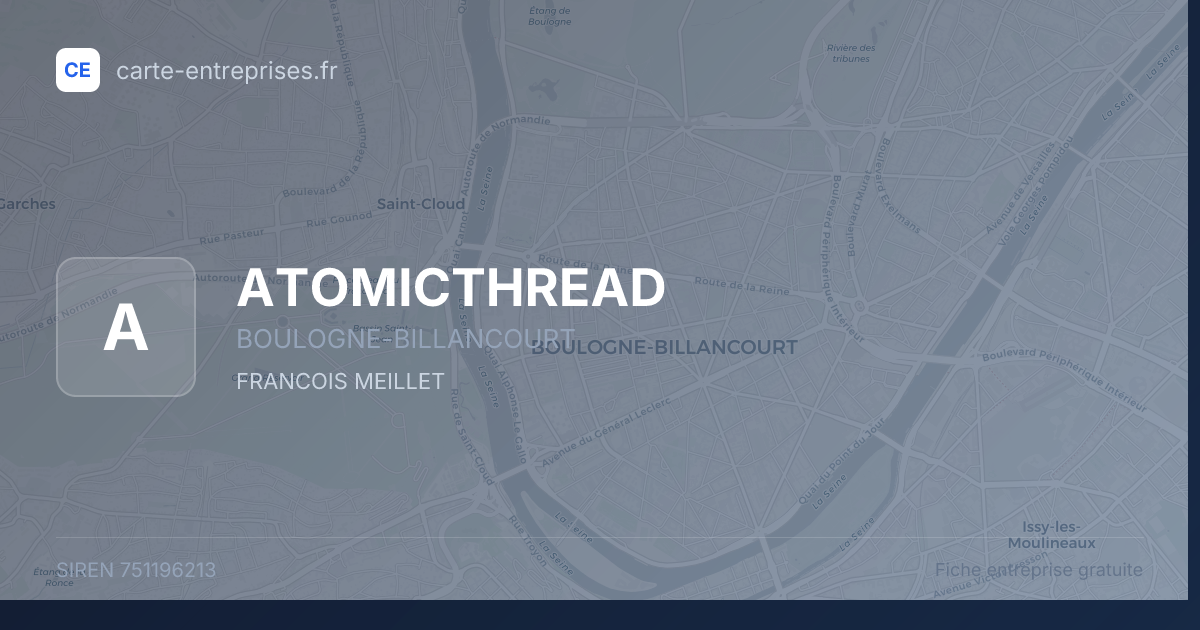 ATOMICTHREAD — 751196213 — fiche entreprise