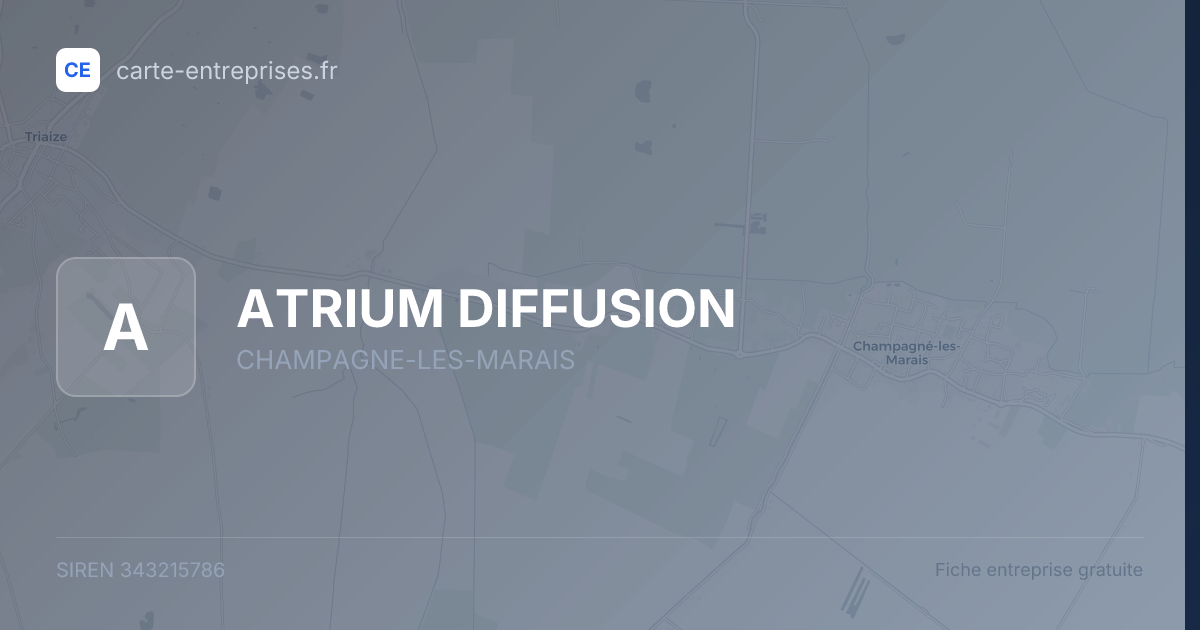 ATRIUM DIFFUSION — 343215786 — fiche entreprise