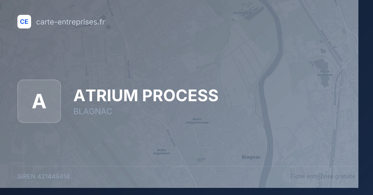 ATRIUM PROCESS — 421449414 — fiche entreprise