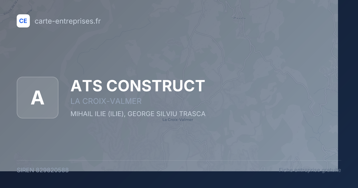 ATS CONSTRUCT — 829820588 — fiche entreprise