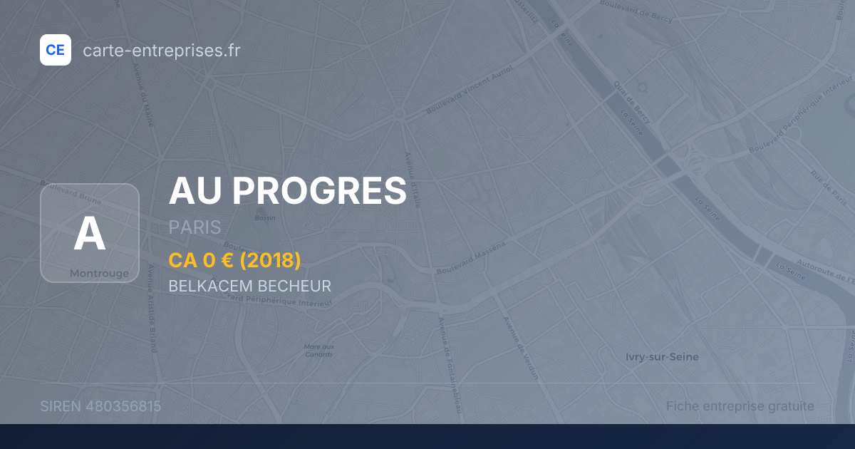 AU PROGRES — 480356815 — fiche entreprise
