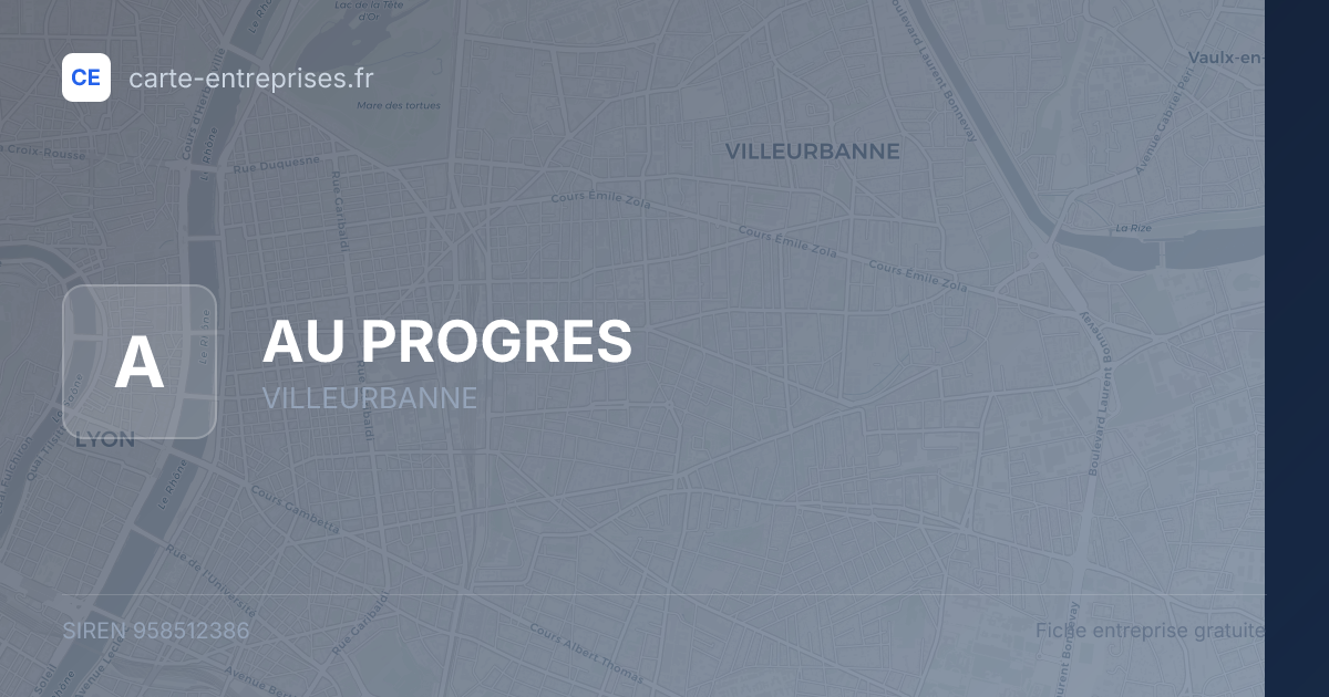 AU PROGRES — 958512386 — fiche entreprise