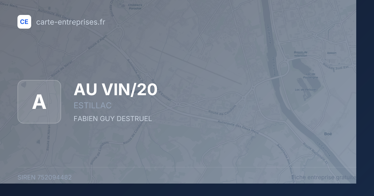 AU VIN/20 — 752094482 — fiche entreprise
