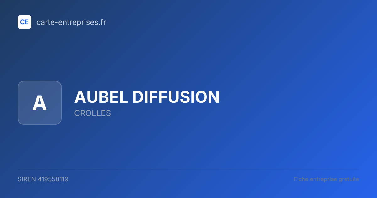 AUBEL DIFFUSION — 419558119 — fiche entreprise