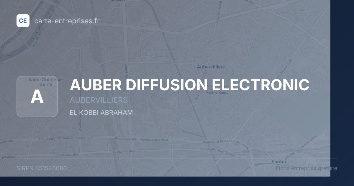 AUBER DIFFUSION ELECTRONIC — 351546080 — fiche entreprise