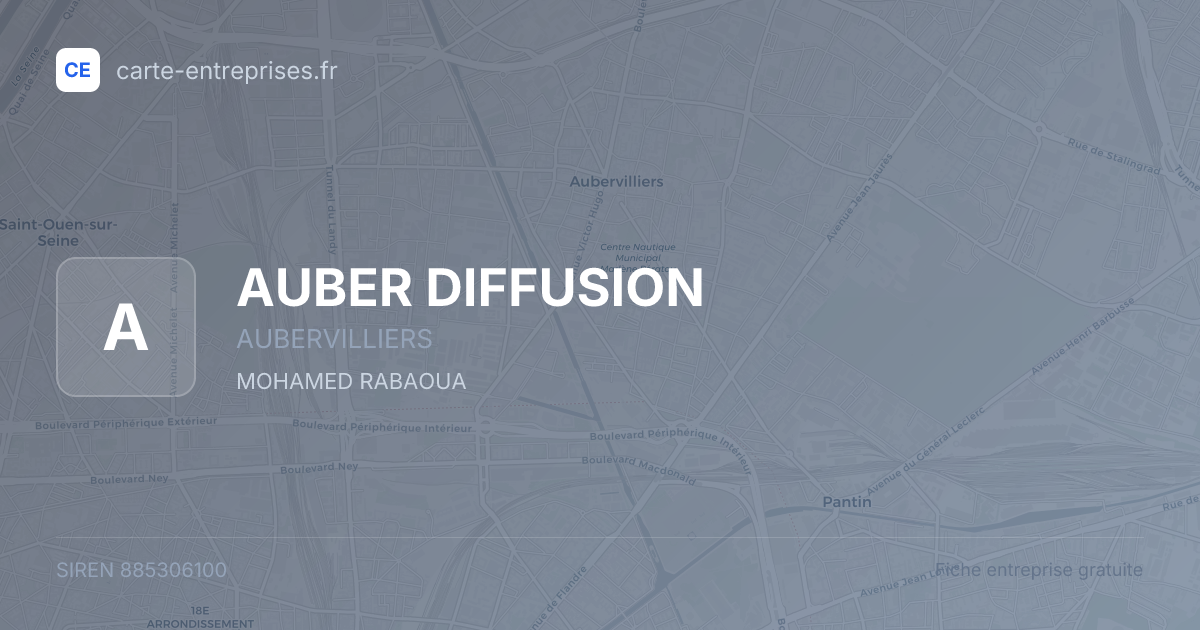 AUBER DIFFUSION — 885306100 — fiche entreprise