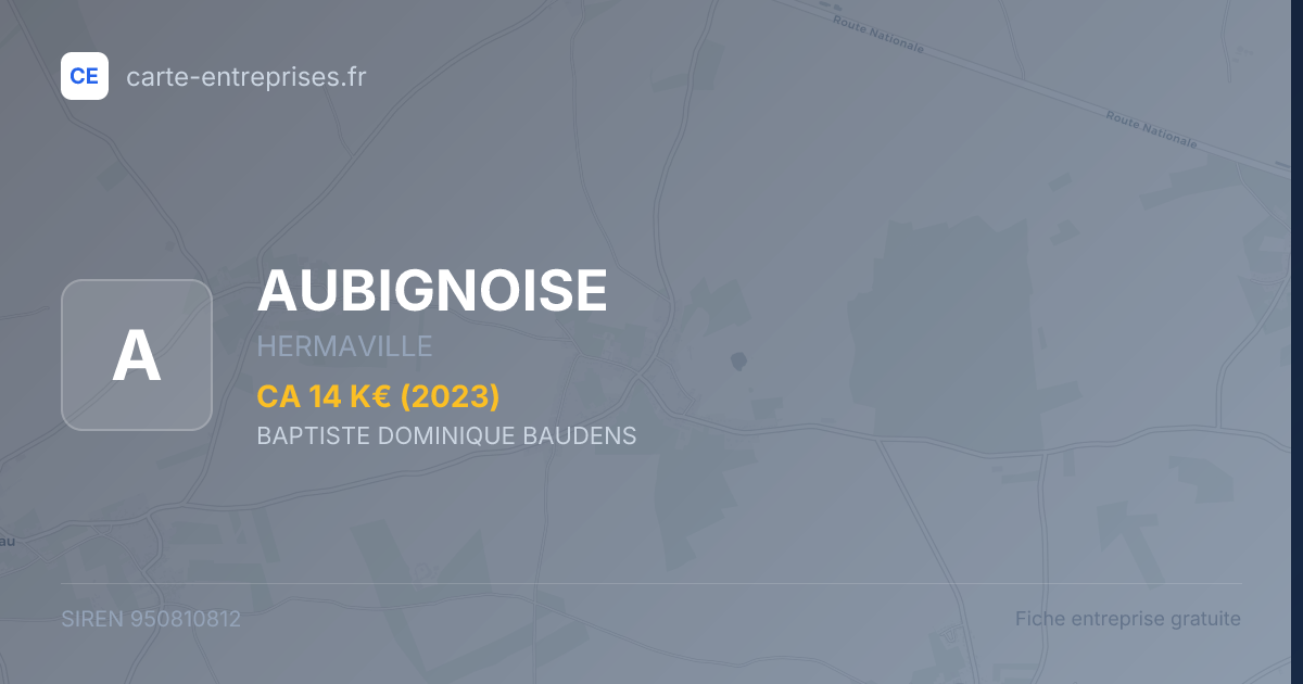 AUBIGNOISE — 950810812 — fiche entreprise