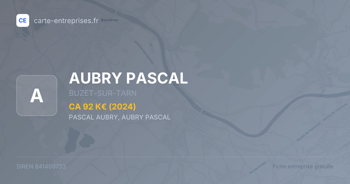 AUBRY PASCAL — 841409733 — fiche entreprise