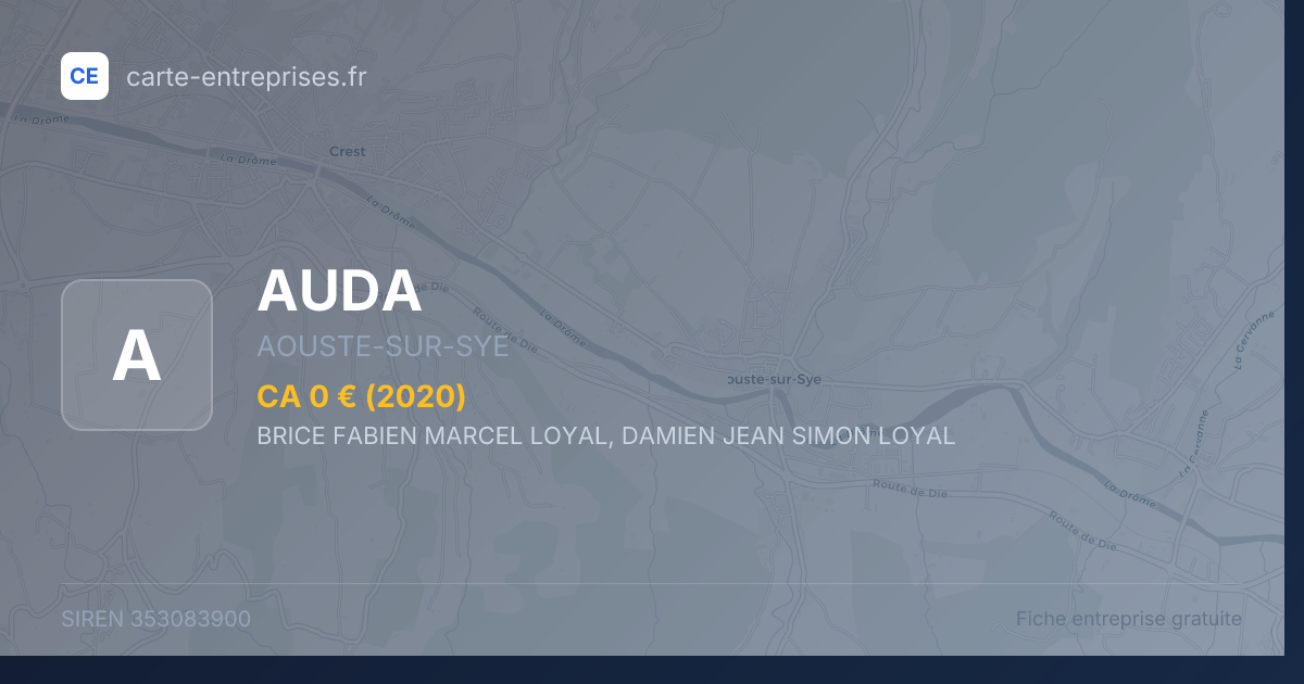 AUDA — 353083900 — fiche entreprise