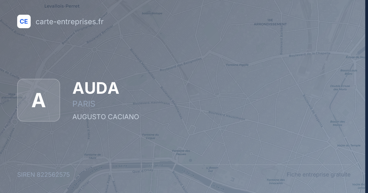 AUDA — 822562575 — fiche entreprise