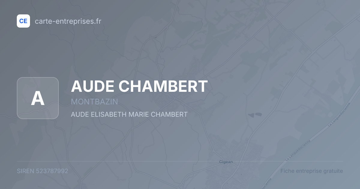 AUDE CHAMBERT — 523787992 — fiche entreprise