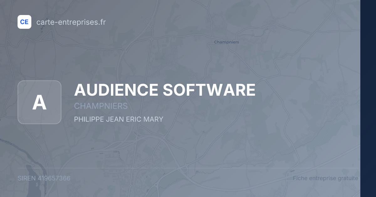 AUDIENCE SOFTWARE — 419657366 — fiche entreprise