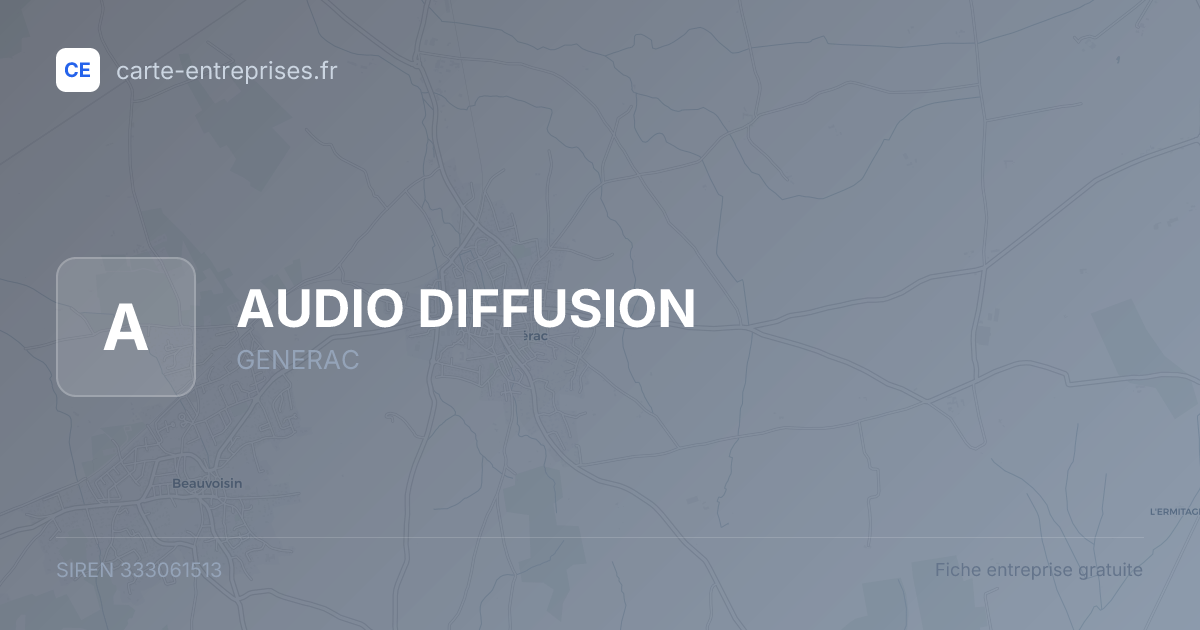 AUDIO DIFFUSION — 333061513 — fiche entreprise