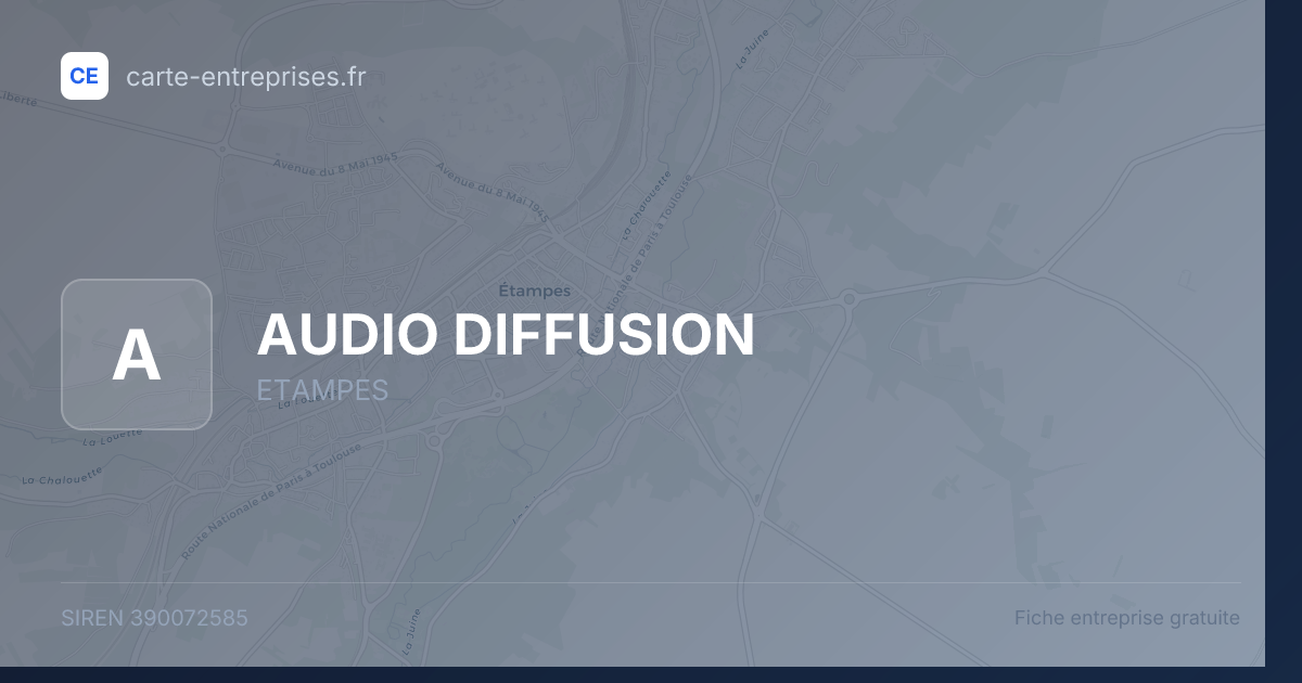 AUDIO DIFFUSION — 390072585 — fiche entreprise