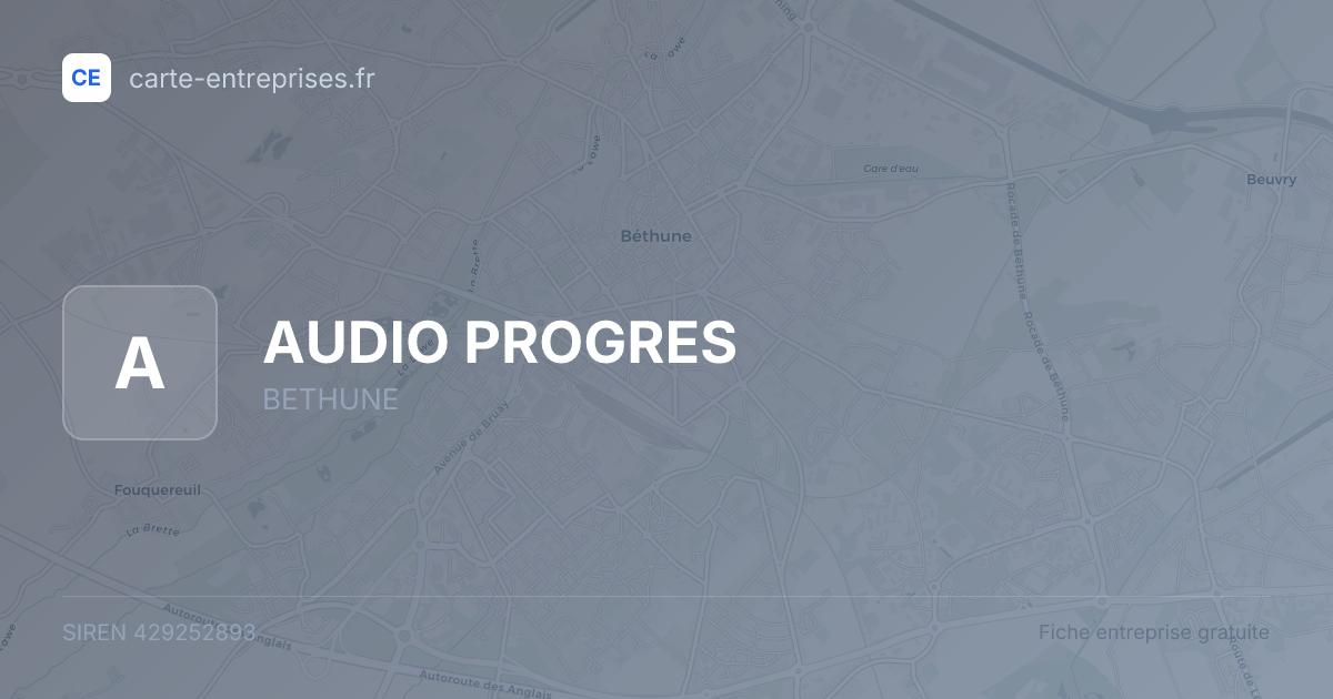 AUDIO PROGRES — 429252893 — fiche entreprise