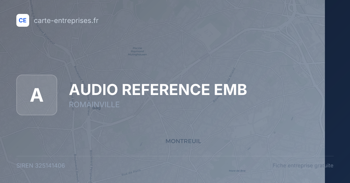 AUDIO REFERENCE EMB — 325141406 — fiche entreprise