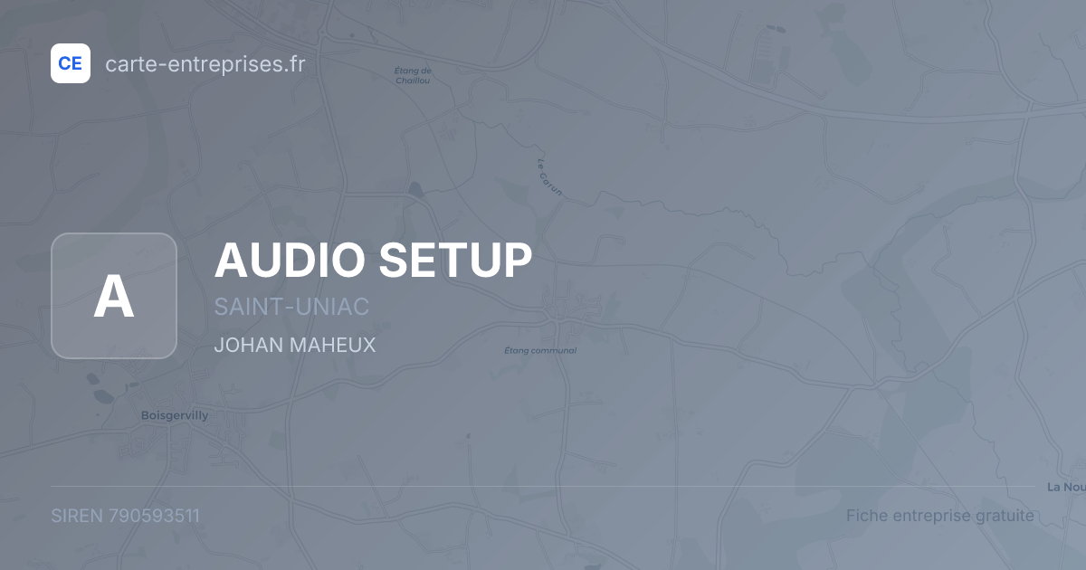 AUDIO SETUP — 790593511 — fiche entreprise