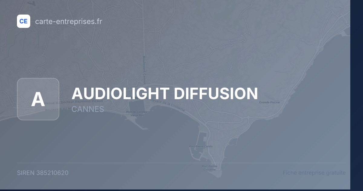 AUDIOLIGHT DIFFUSION — 385210620 — fiche entreprise