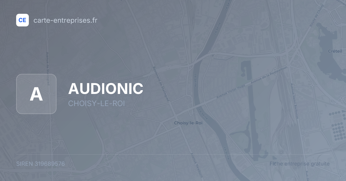AUDIONIC — 319689576 — fiche entreprise