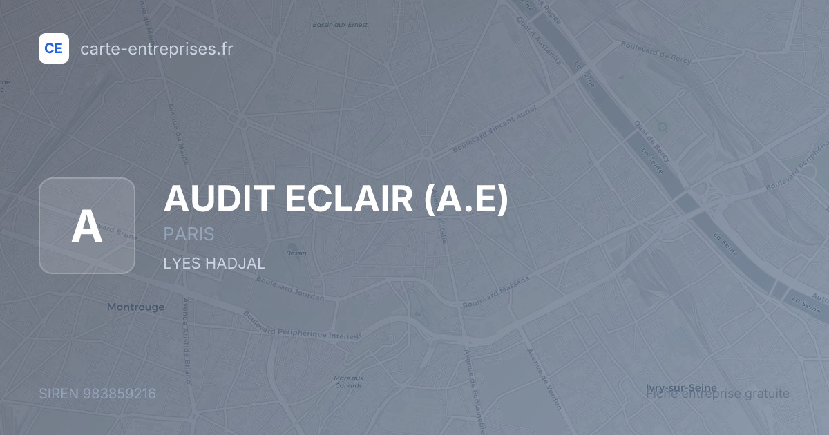 AUDIT ECLAIR (A.E) — 983859216 — fiche entreprise