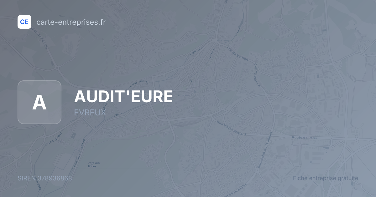 AUDIT'EURE — 378936868 — fiche entreprise