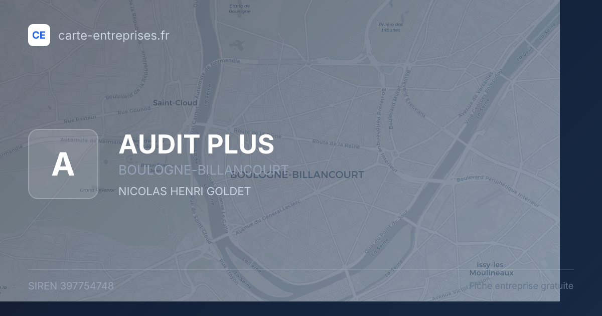 AUDIT PLUS — 397754748 — fiche entreprise