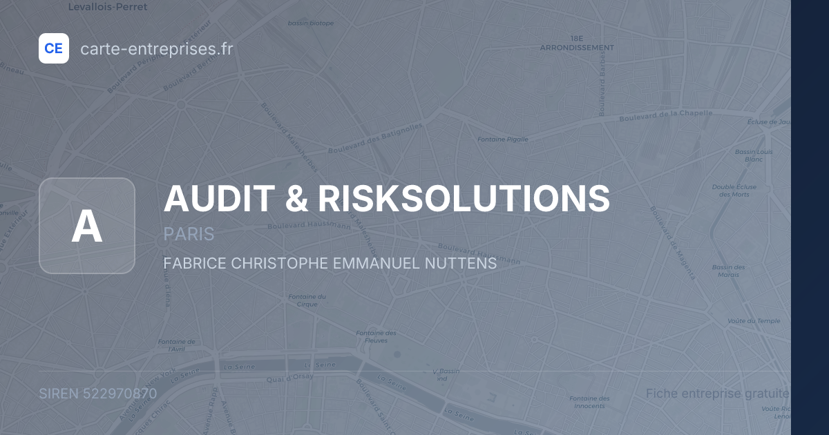 AUDIT & RISKSOLUTIONS — 522970870 — fiche entreprise