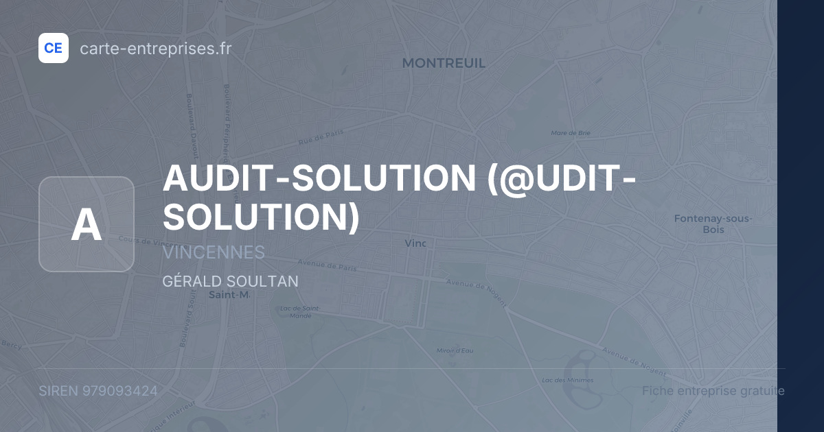 AUDIT-SOLUTION (@UDIT-SOLUTION) — 979093424 — fiche entreprise