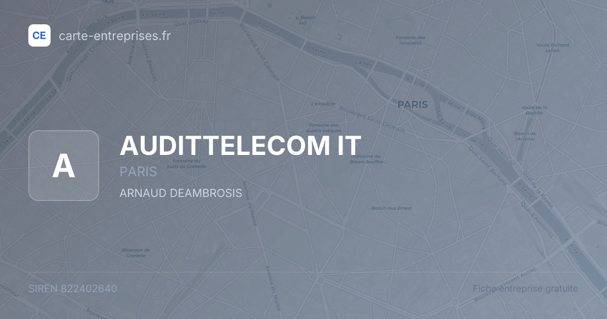 AUDITTELECOM IT — 822402640 — fiche entreprise