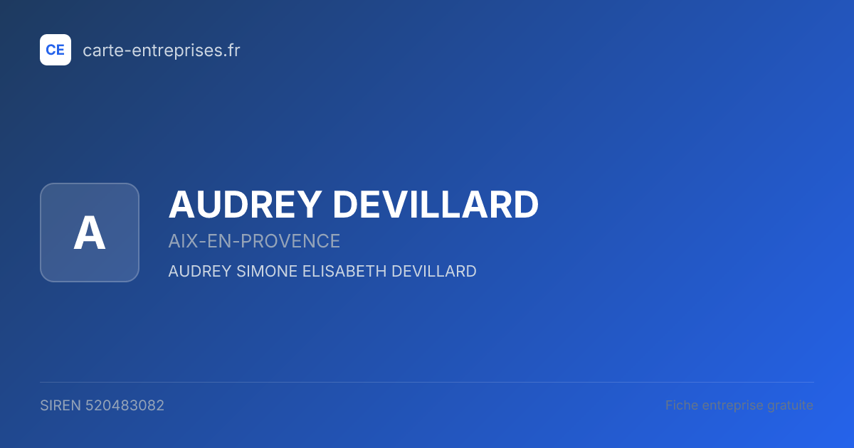 AUDREY DEVILLARD — 520483082 — fiche entreprise