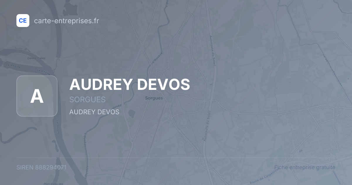 AUDREY DEVOS — 888294071 — fiche entreprise