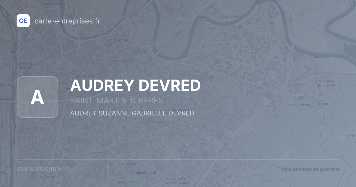 AUDREY DEVRED — 512940057 — fiche entreprise