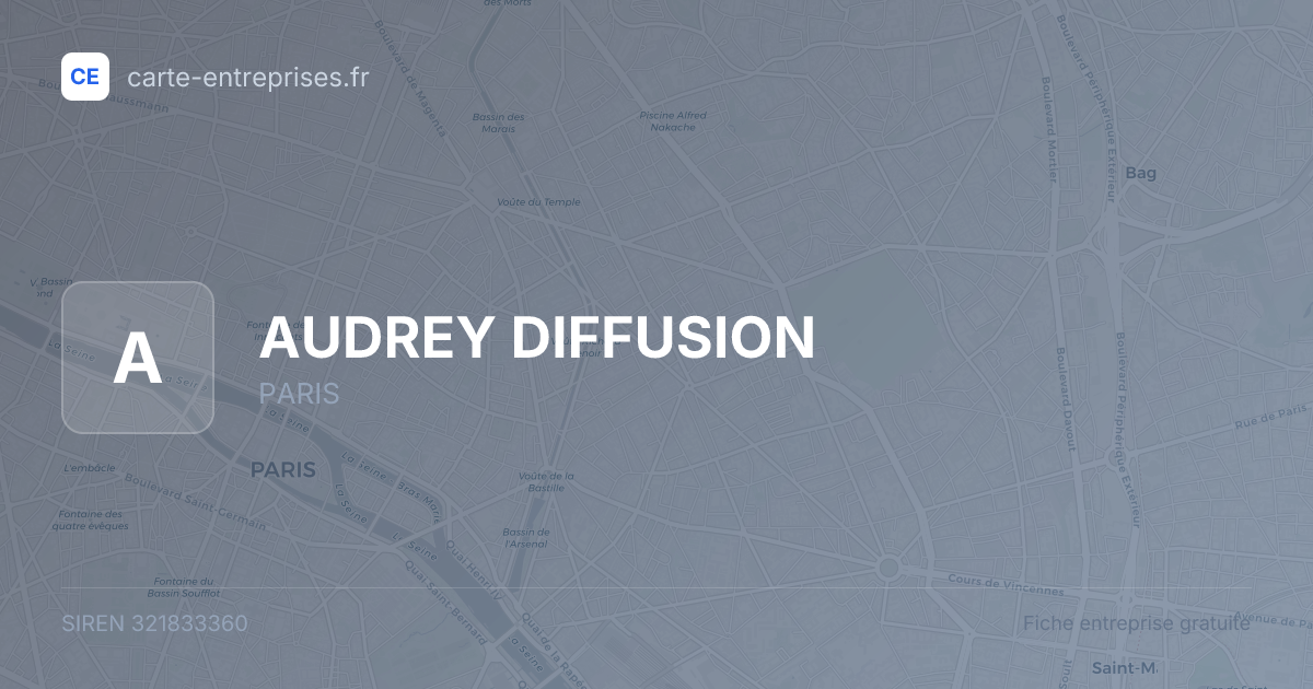 AUDREY DIFFUSION — 321833360 — fiche entreprise