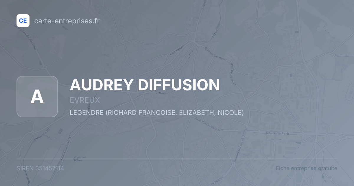 AUDREY DIFFUSION — 351457114 — fiche entreprise
