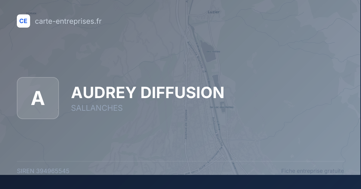 AUDREY DIFFUSION — 394965545 — fiche entreprise
