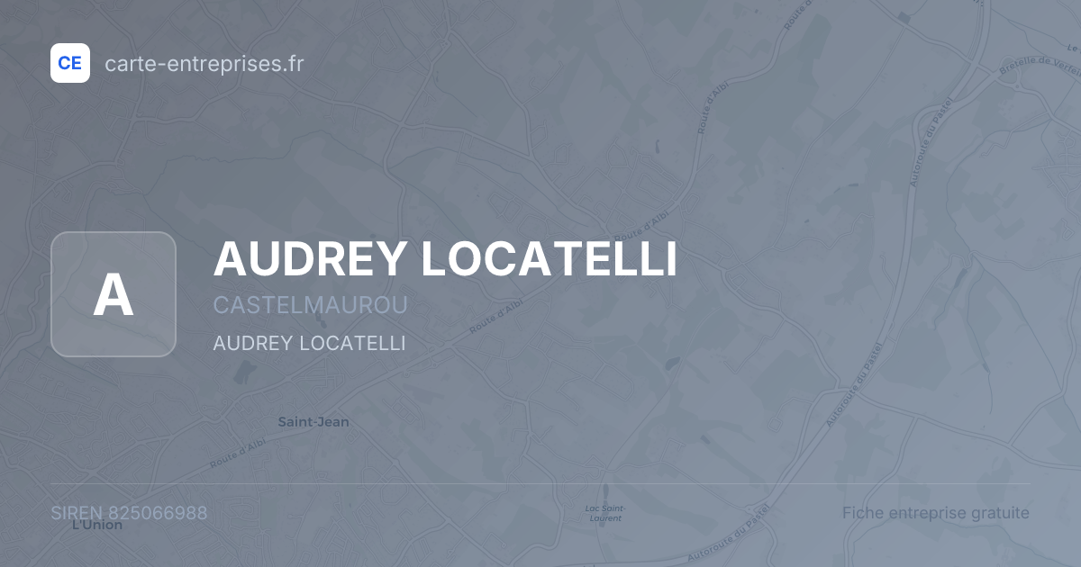 AUDREY LOCATELLI — 825066988 — fiche entreprise