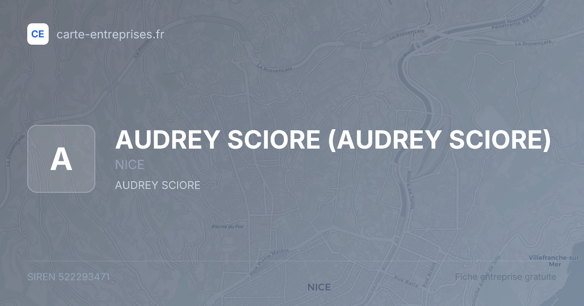 AUDREY SCIORE — 522293471 — fiche entreprise