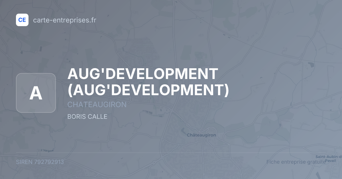 AUG'DEVELOPMENT — 792792913 — fiche entreprise