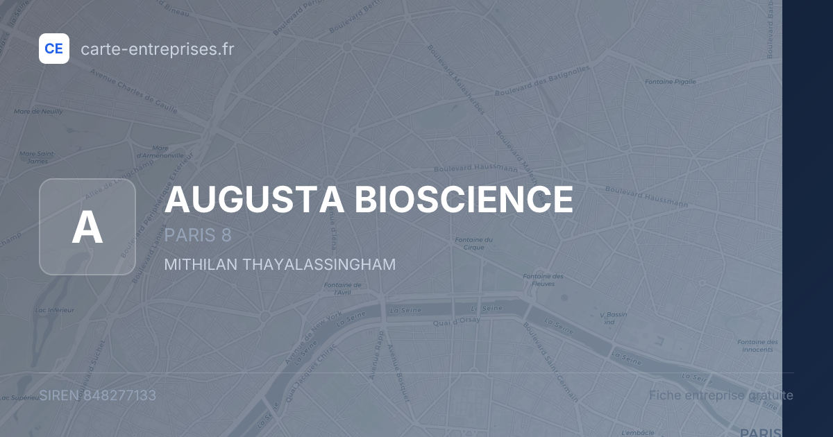 AUGUSTA BIOSCIENCE — 848277133 — fiche entreprise