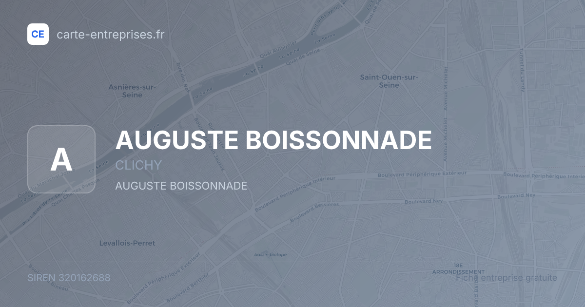 AUGUSTE BOISSONNADE — 320162688 — fiche entreprise