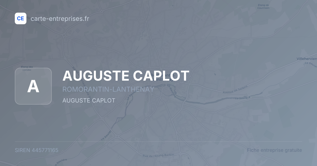 AUGUSTE CAPLOT — 445771165 — fiche entreprise
