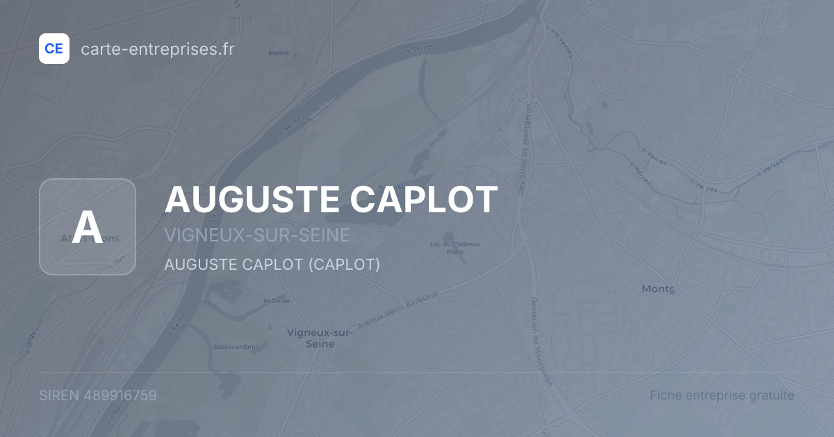 AUGUSTE CAPLOT — 489916759 — fiche entreprise