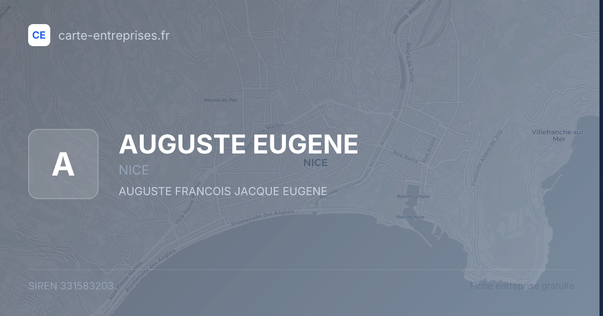 AUGUSTE EUGENE — 331583203 — fiche entreprise