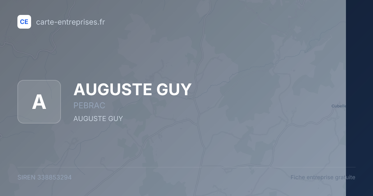 AUGUSTE GUY — 338853294 — fiche entreprise