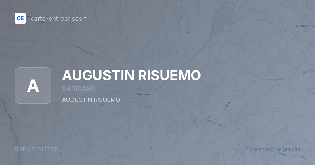 AUGUSTIN RISUEMO — 312437015 — fiche entreprise