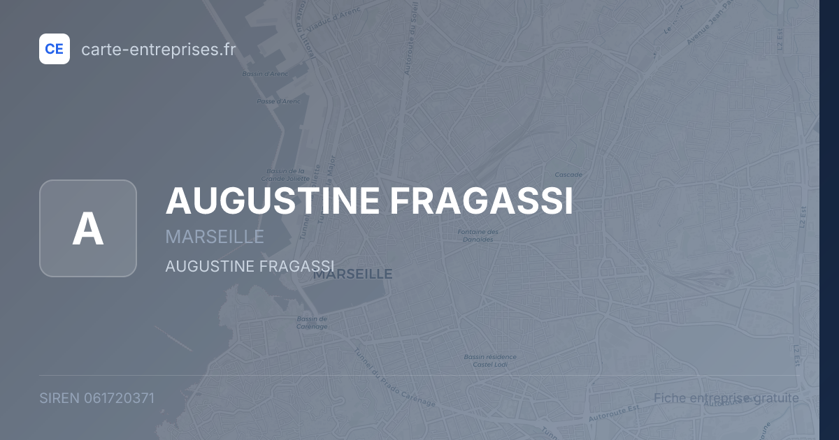 AUGUSTINE FRAGASSI — 061720371 — fiche entreprise