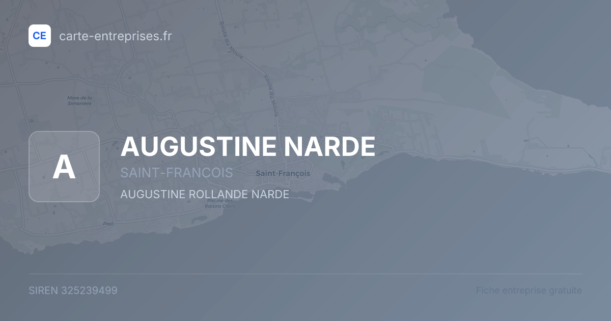 AUGUSTINE NARDE — 325239499 — fiche entreprise