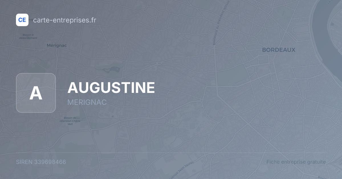 AUGUSTINE — 339698466 — fiche entreprise