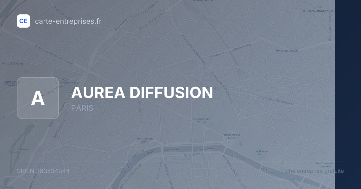 AUREA DIFFUSION — 383534344 — fiche entreprise