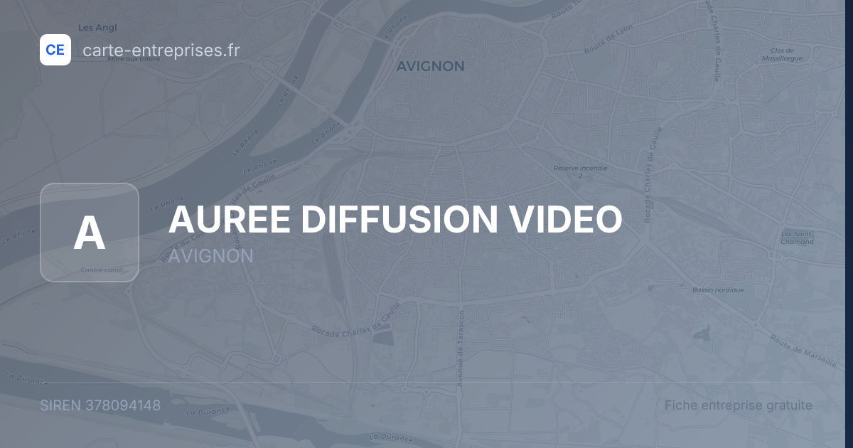 AUREE DIFFUSION VIDEO — 378094148 — fiche entreprise